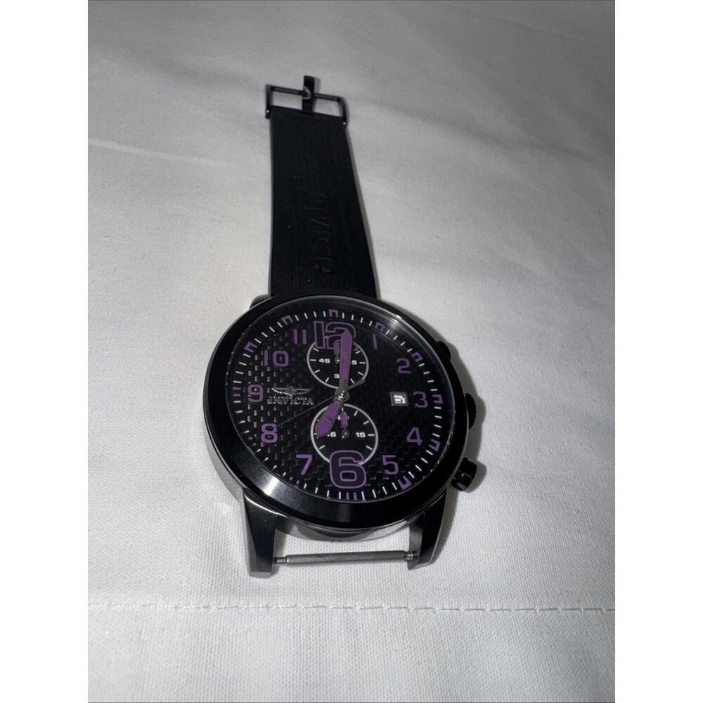 Invicta 45mm Specialty Chronograph Black Carbon Fiber / Purple Dial